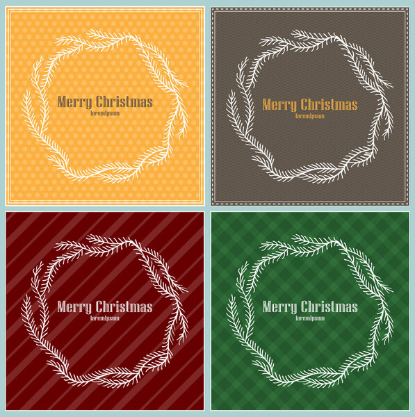Set of Christmas frames. Vector illustration