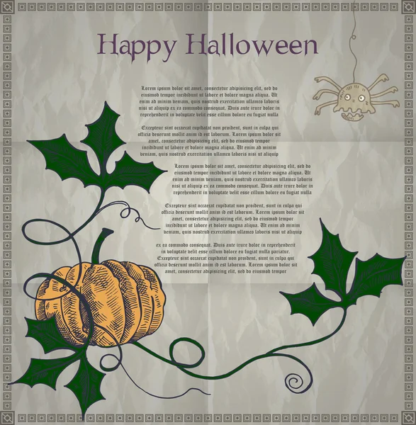 Cartão Halloween Com Abóbora Ilustração Vetorial Ilustração De Bancos De Imagens