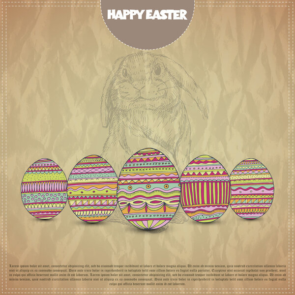 Happy Easter postcard design 