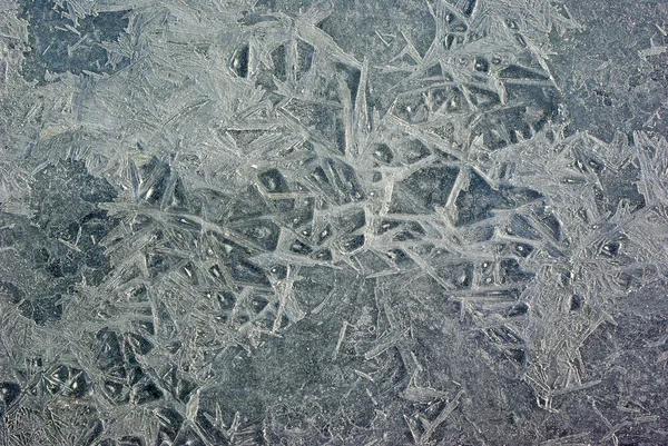 Ghiaccio con foto sul lago invernale — Foto Stock