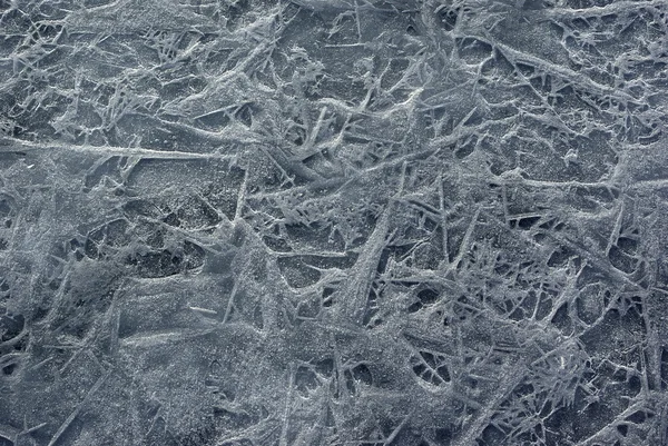 Hielo con foto en el lago de invierno — Foto de Stock