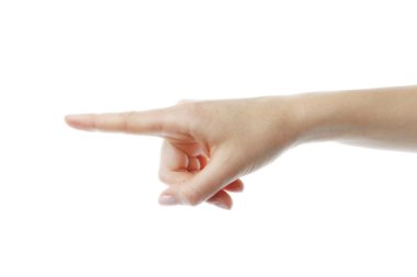 Parmakla gösteriliyor