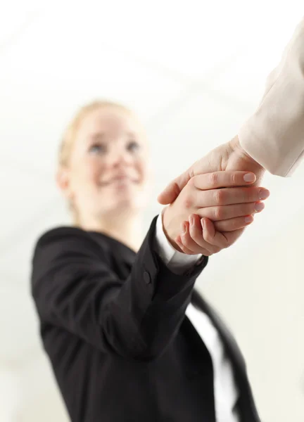 Business woman shaking hands — Stock Photo, Image