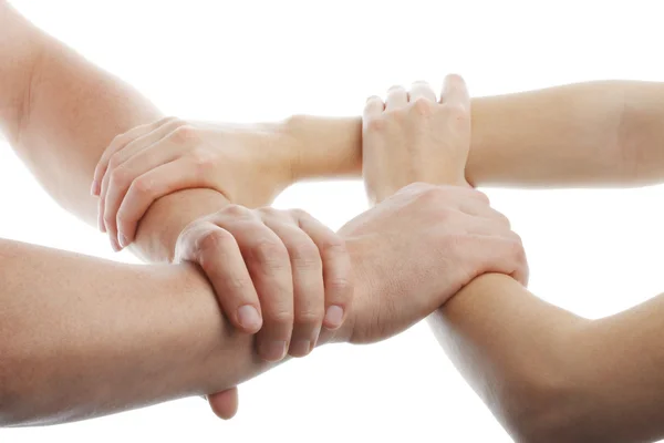 Ανθρώπινα χέρια που δείχνουν ενότητα — Φωτογραφία Αρχείου