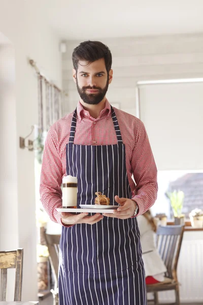 Small coffee shop owner — Stock Photo, Image