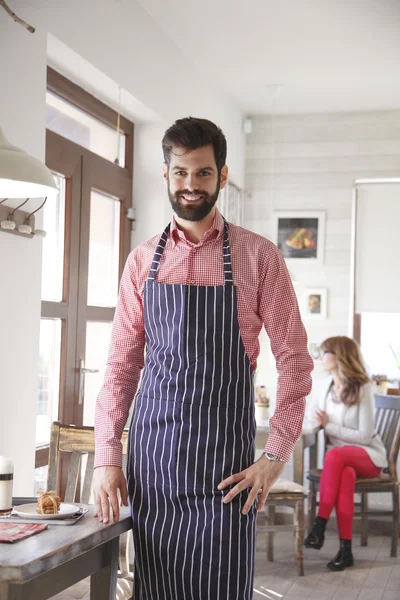 Proprietario di piccola caffetteria — Foto Stock