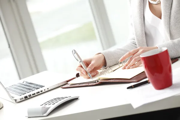 Mujer de negocios haciendo lista — Foto de Stock