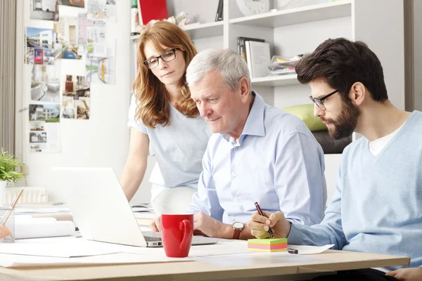 Zakelijke collega 's werken aan laptop — Stockfoto