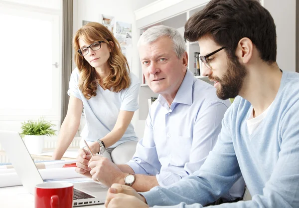 Business colleagues working on laptop — Stock Photo, Image