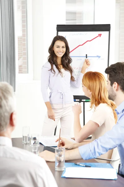 Young businesswoman presenting ideas — Stock Photo, Image