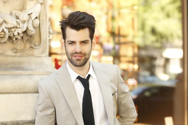 Modern businessman sitting in coffee shop — Stock Photo, Image