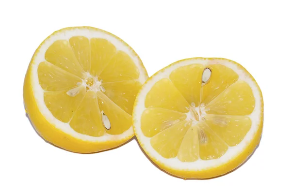 Lemon halves isolated on white background — Stock Photo, Image