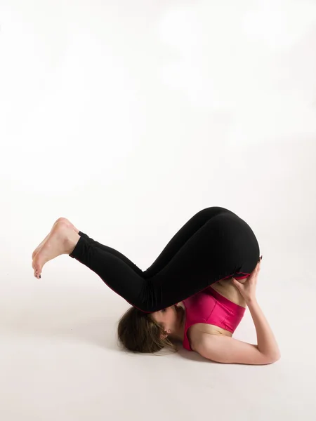 Woman doing yoga exercise — Stock Photo, Image