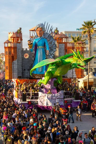 Février Commencé Canevale Viareggio 2022 Toscane Italie Deuxième Catégorie Flotteur — Photo