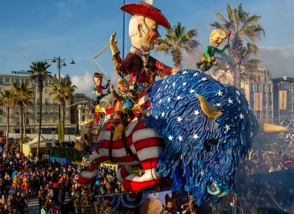 Febbraio Inizia Canevale Viareggio 2022 Toscana Prima Categoria Galleggiante Allegorico — Foto Stock