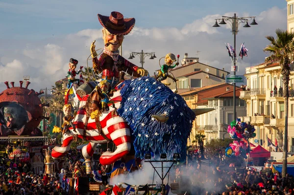 Février Commencé Canevale Viareggio 2022 Toscane Italie Flotteur Allégorique Première — Photo