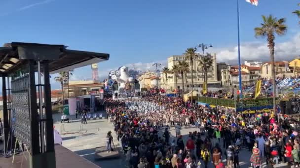 Febbraio 2022 Primo Corso Mascherato Del Carnevale Viareggio Toscane Italie — Video