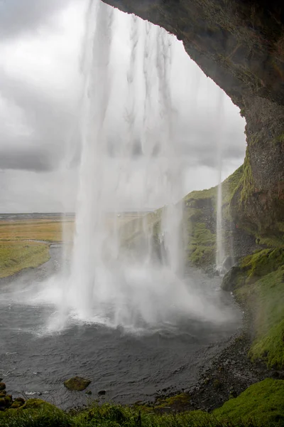 Paso Carretera Circunvalación Nace Seljalandsfoss Una Cascada Más Metros Altura —  Fotos de Stock