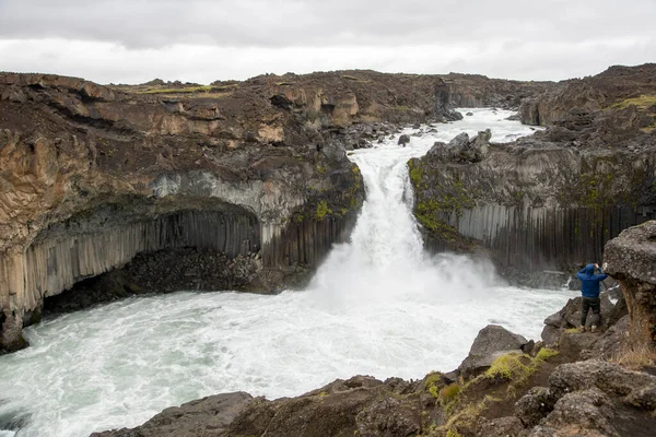 Aldeyjarfoss Vodopád Nachází Severu Islandu Nejsevernější Části Sprengisandur Silnici Znamená — Stock fotografie
