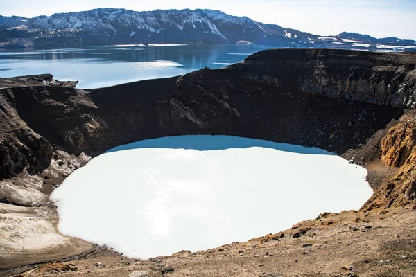 Vti Lago Cráter Geotérmico Que Encuentra Askja Caldera Las Tierras —  Fotos de Stock