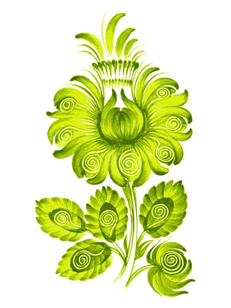 Flower green Ukraine ethnic style vector — Stock Vector
