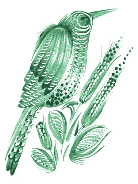 Pajarito, verde, primavera — Vector de stock