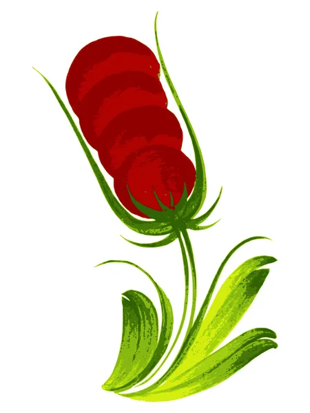 Floare roșie — Vector de stoc