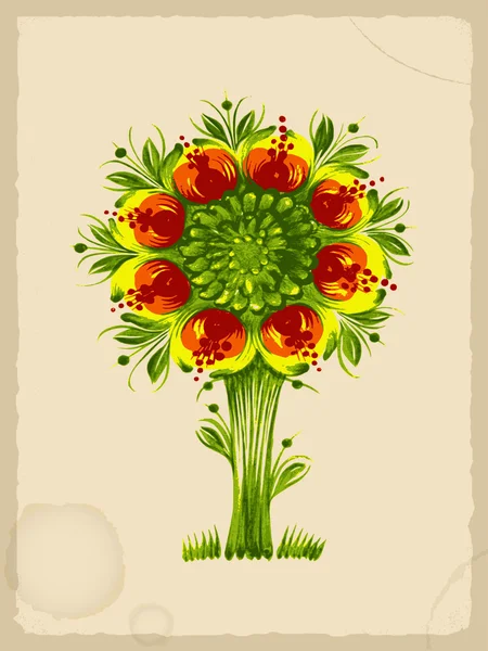 Arbre floral fond — Image vectorielle