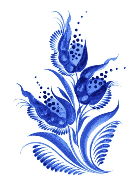 Composición flor azul — Vector de stock