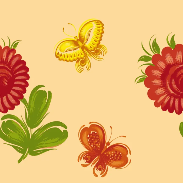 Patrón floral sin costuras — Vector de stock