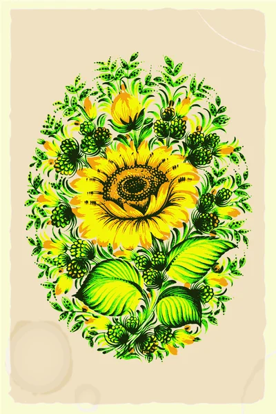 Composition florale dans un style rétro — Image vectorielle