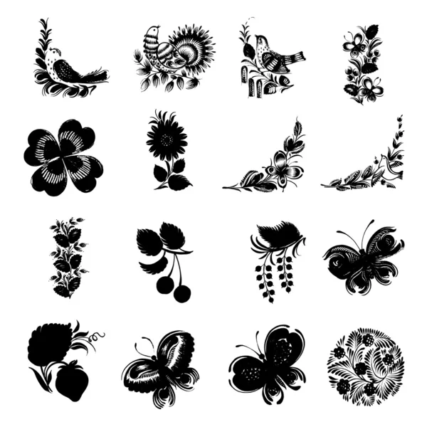 Set of black silhouette — Stock Vector