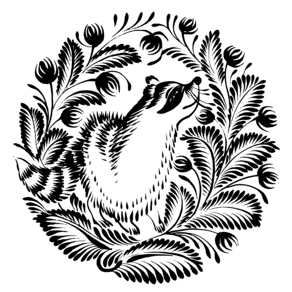 Silueta decorativa de un mapache — Archivo Imágenes Vectoriales