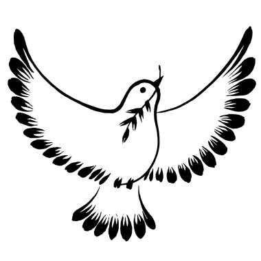 Barış silüeti uçan bir güvercin