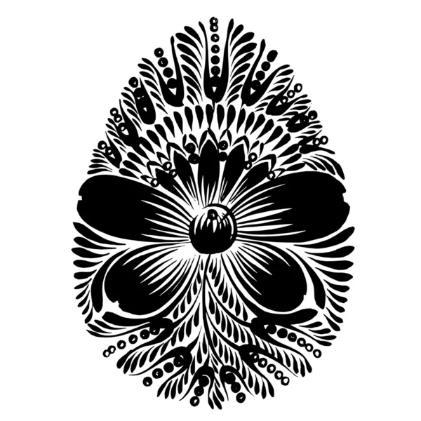 Silhouette florale décorative oeuf de Pâques — Image vectorielle