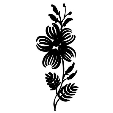 Dekoratif çiçek siluet