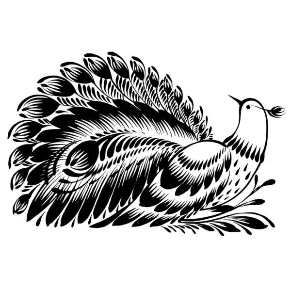Tavus kuşu dekoratif silüeti — Stok Vektör