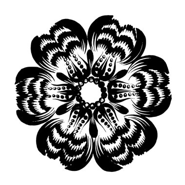 Dekoratif çiçek silüeti