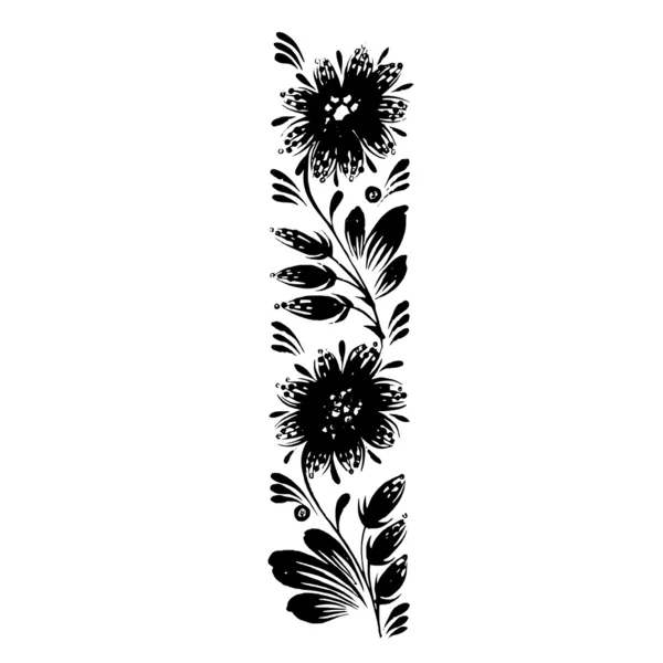 Decorative silhouette of floral decoration — Stock Vector