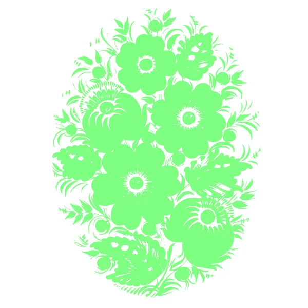 Siluetă florală decorativă Ou de Paști — Vector de stoc