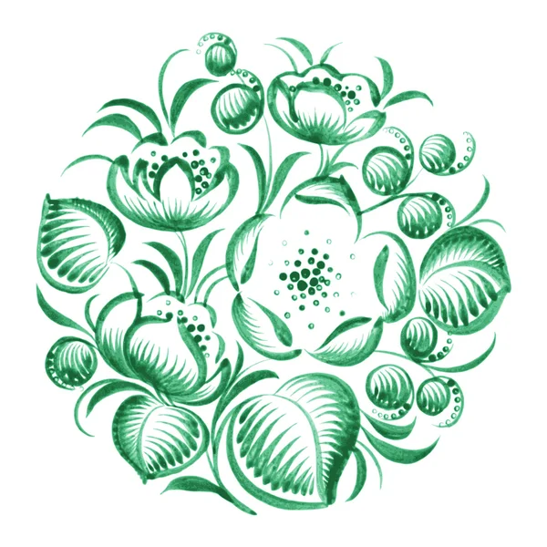 Cirkel van de florale decoratieve ornament — Stockvector