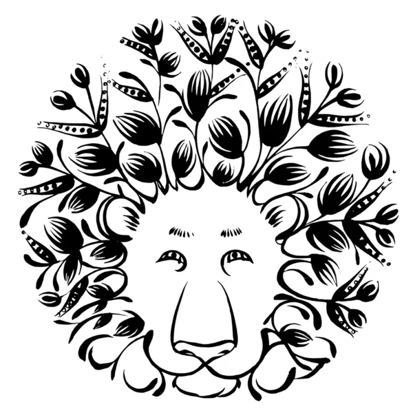 Silhouette décorative de lion — Image vectorielle