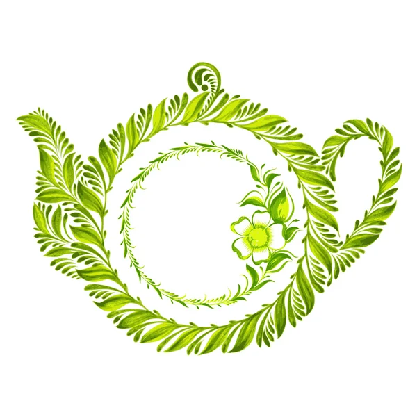 Декоративные украшения чайник — стоковый вектор