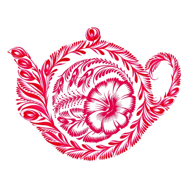 Decorative ornament teapot — Stock Vector