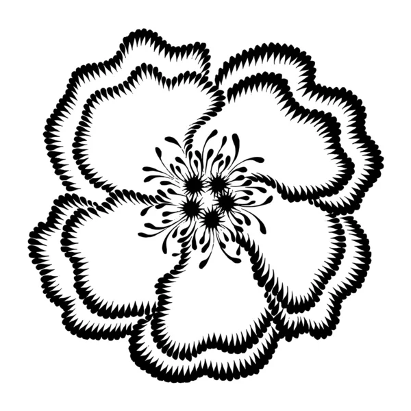 Dekorativa silhuett hibiscus — Stock vektor