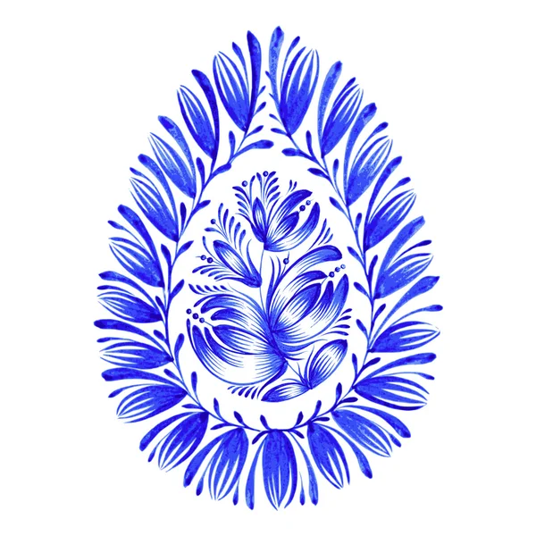 Ornamento decorativo floral huevo de Pascua — Vector de stock