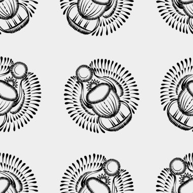 siyah ve beyaz Dikişsiz desen scarab böceği Mısır