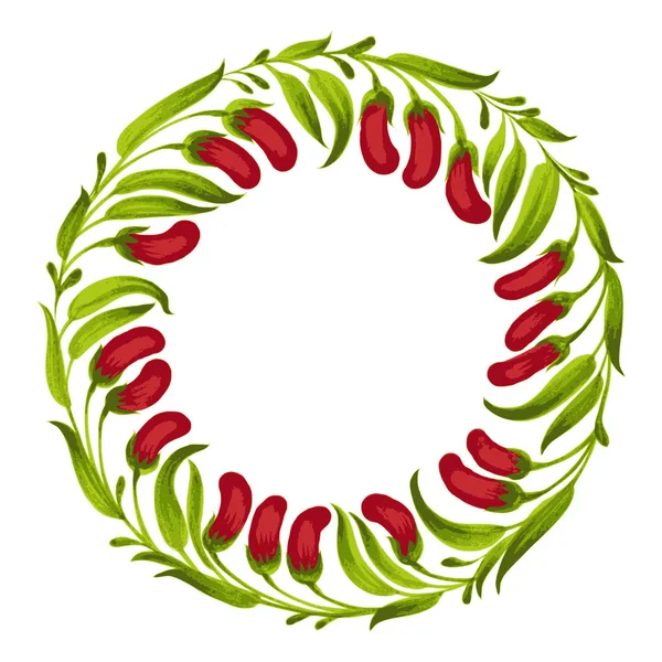 Ornement décoratif cercle baies rouges — Image vectorielle