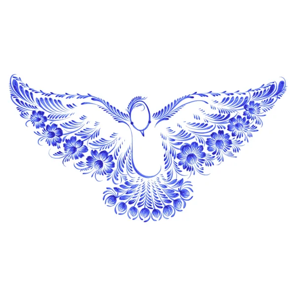 Цветочный декоративный орнамент голубя мира — стоковый вектор