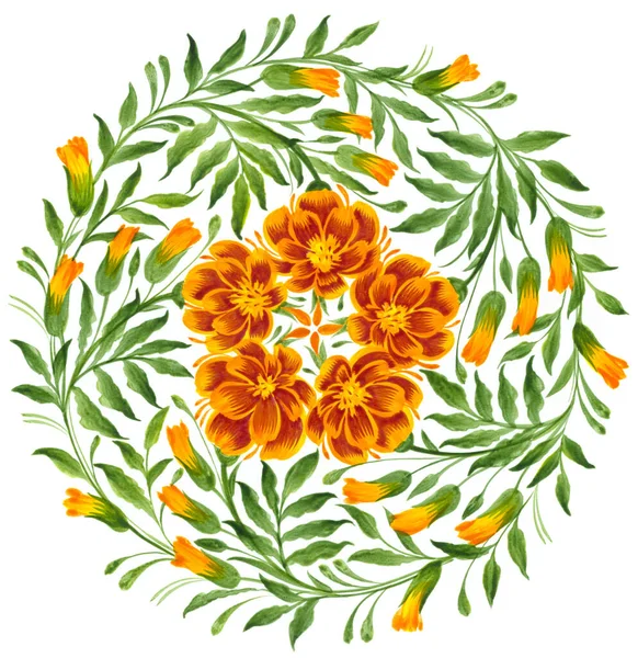 beautiful decorative ornament on the white background isolated, high resolution, hand drawn illustration in Ukrainian folk style